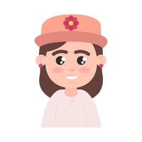 cute girl with hat vector