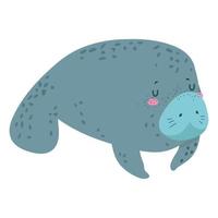 sea cow life vector