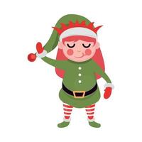 female elf christmas character vector