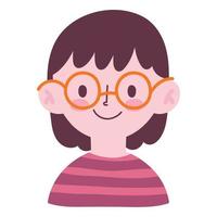 little boy with glasses vector