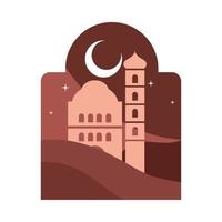 window and middle east and moon vector