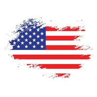 New American hand paint grunge flag vector