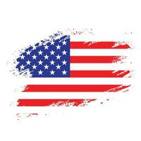 Brush effect American grunge texture flag vector