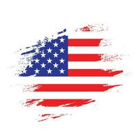 Flat grunge texture abstract American flag vector