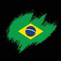 Professional grunge texture Brazil splash flag vector