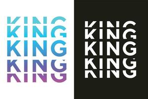 King new gradient best text effect typography t shirt design vector