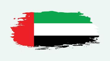 Colorful hand paint United Arab Emirates grungy flag vector