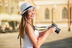 mujer fotógrafa vista foto