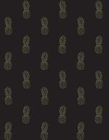 Seamless pattern of gold hand drawn pineapple vector