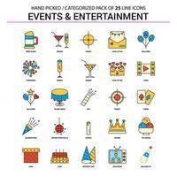 Events and Entertainment Flat Line Icon Set Business Concept Icons Design vector