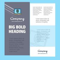 Laptop protected Business Company Poster Template with place for text and images vector background