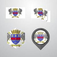 Saint Barthelemy flag design set vector