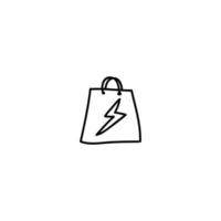 Hand drawn flash sale icon, simple doodle icon vector