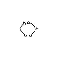 Hand drawn piggy bank icon, simple doodle icon vector