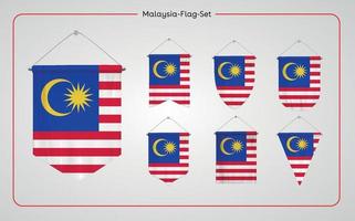 Malasia flag set collection vector