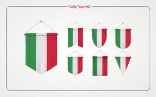 banderas de italia de varias formas vector