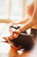 Woman Doing Yoga At Home photo