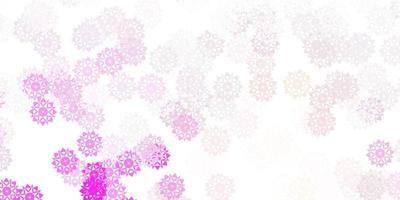 Light pink vector pattern with colored snowflakes.