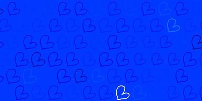 Light BLUE vector backdrop with sweet hearts.