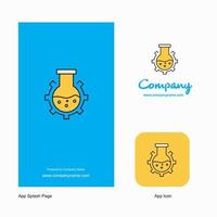 Flask Company Logo App Icon and Splash Page Design Creative Business App Design Elements vector