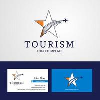 travel cote d ivoire bandera de costa de marfil logotipo de estrella creativa y diseño de tarjeta de visita vector