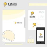 Table tennis racket Business Logo File Cover Visiting Card and Mobile App Design Vector Illustration