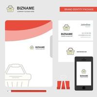 Basket Business Logo File Cover Visiting Card and Mobile App Design Vector Illustration