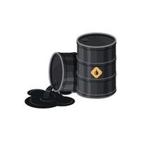 Oil barrel with black oil liquid vector