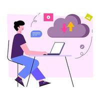 Perfect design illustration of cloud data transfer vector