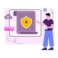 Editable design illustration of document security vector