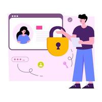 ilustración de diseño perfecto de seguridad de perfil web vector