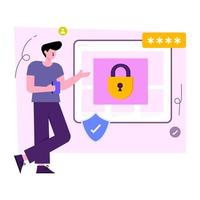 Lock access illustration, editable vector