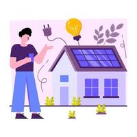 ilustración de diseño único de energía solar vector