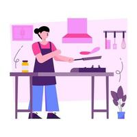 ilustración de diseño coloreado de cocina vector