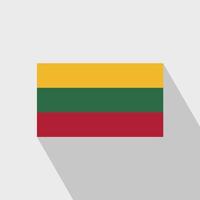 Lithuania flag Long Shadow design vector