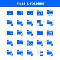 Files And Folders Solid Glyph Icon Pack For Designers And Developers Icons Of Connect Folder Network Files Edit Folder Pencil Write Vector