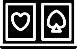 cartas en línea casino juegos de póquer - icono sólido vector