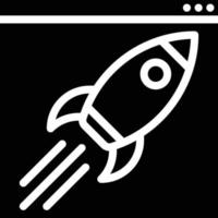 acelerar el tráfico del sitio web de la nave espacial de Internet - icono sólido vector
