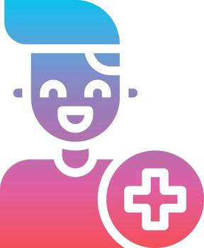 account user add new medical - gradient solid icon vector