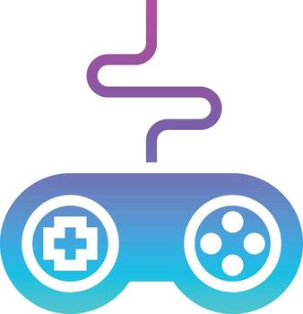 joystick pad party game play - gradient solid icon vector