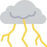 thunderstrom thunder strom rain - flat icon vector