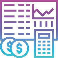 accounting graph calculator analysis profit - gradient icon vector