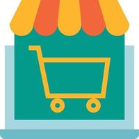 ecommerce cart shopping software development - flat icon vector