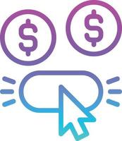 pay per click earn online - gradient icon vector