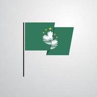 Macau waving Flag design vector