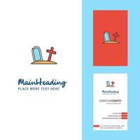 logotipo creativo de cementerio y vector de diseño vertical de tarjeta de visita