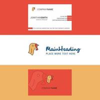 Beautiful Turkey Logo and business card vertical Design Vector