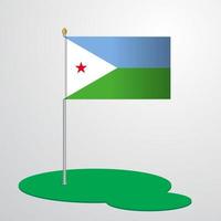 Djibouti Flag Pole vector