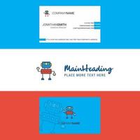 Beautiful Robotics Logo and business card vertical Design Vector