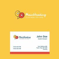 Love balloons logo Design with business card template Elegant corporate identity Vector